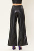 FRONT PLEATED FAUX LEATHER